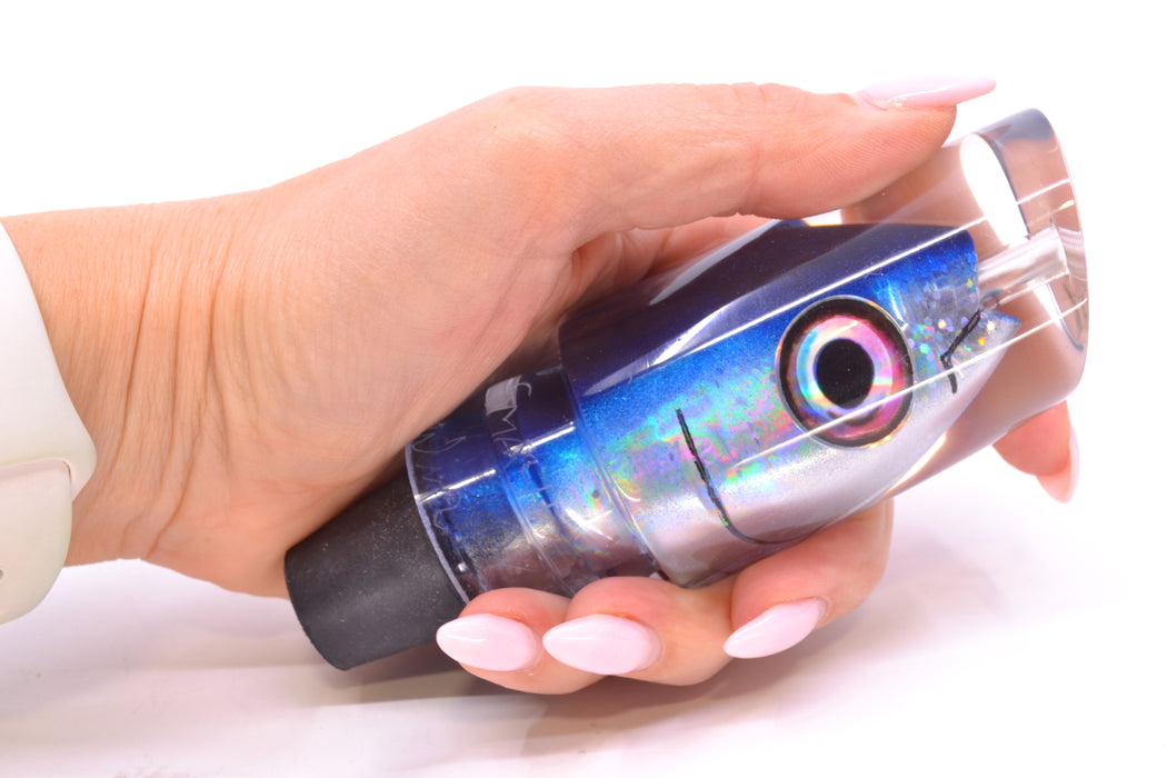 Aloha Lures Silver Rainbow Black-Blue Back "Scared $#!Tless" Baby Smash Bait 12" 7.3oz