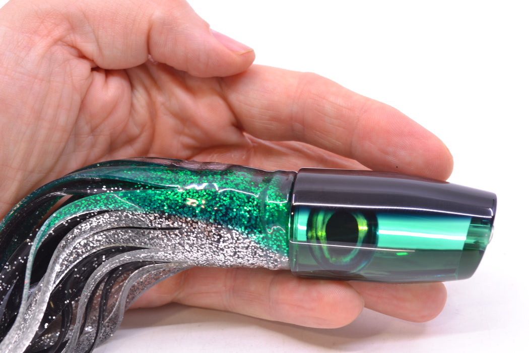 Moyes Lures Green Mirrored Black Back Small Plunger 9" 5oz Skirted Green Aurora GZE