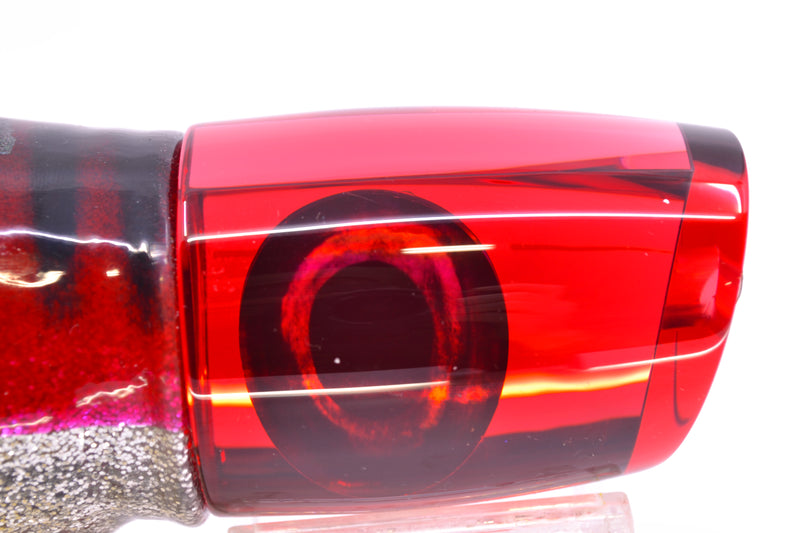 Moyes Lures Red Mirrored Hannibal 14" 9oz Skirted Red Aurora