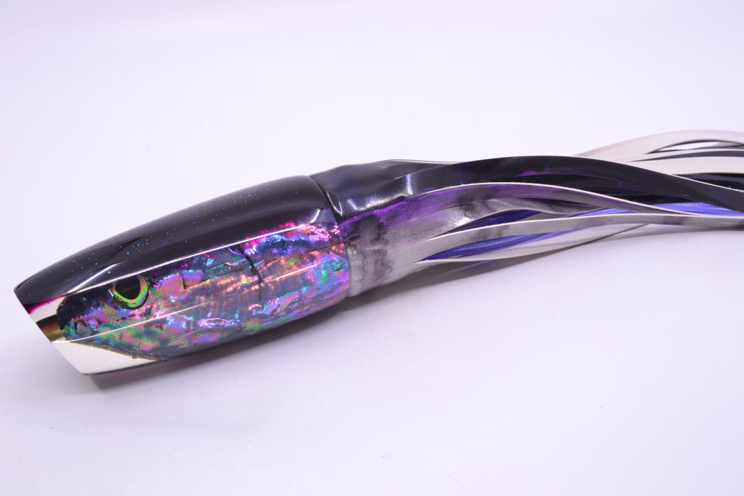 Ali'i Kai Lures Abalone Shell Fish Head Purple Back Large Plunger 14" 10.5oz FT Vinyl