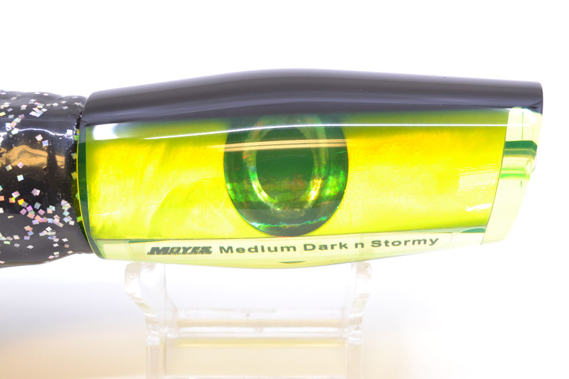 Moyes Lures Chartreuse MOP Black Back Medium Dark-N-Stormy 12" 8.5oz Skirted
