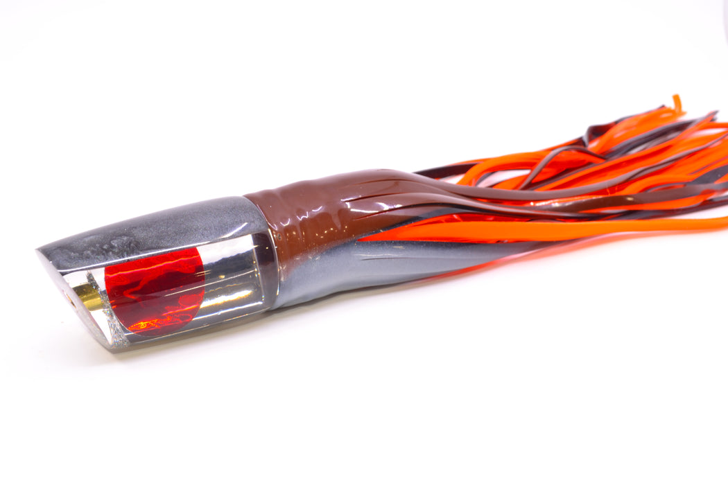 Koya Lures Mirrored Gray Back Red Eyes 614 9" 7oz Skirted Root Beer-Petrolero/Orange GZE