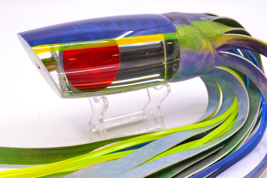 Koya Lures Mirrored Blue-Yellow Back Red Eyes Medium Poi Dog 14" 10oz ALV Vinyl Yellowfin