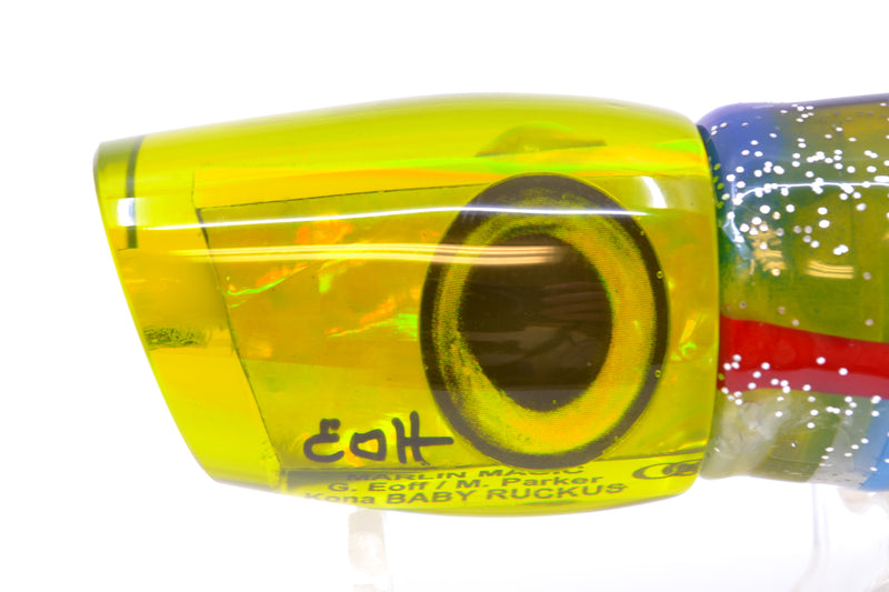 Marlin Magic Green/Gold Awabi Taxi Eyes Baby Ruckus 10" 6.5oz Skirted Green & Blue Bars-Red