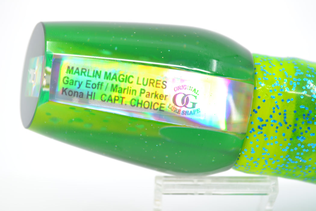 Marlin Magic Mahi Mahi MOP Green Back Taxi Eyes #1 Captain's Choice 14" 12.5oz Skirted