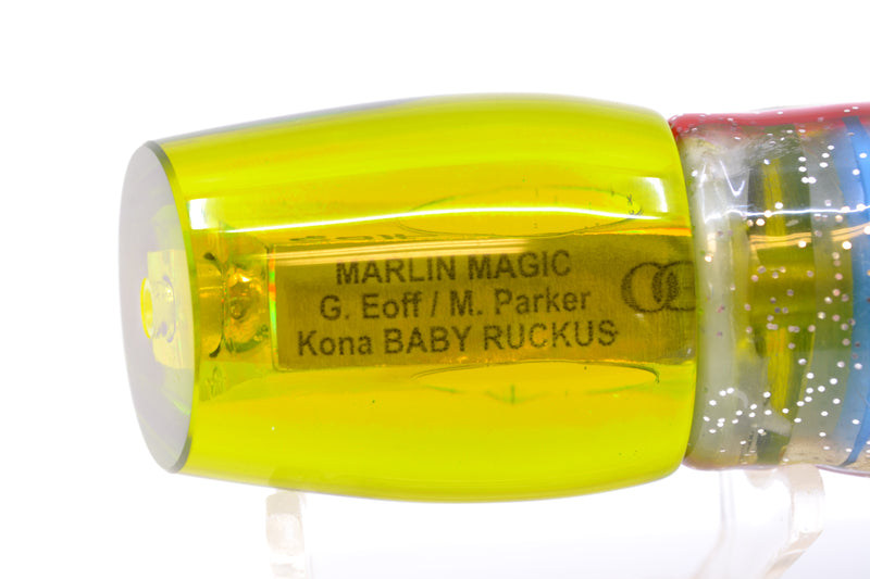 Marlin Magic Green/Gold Awabi Taxi Eyes Baby Ruckus 10" 6.5oz Skirted Green & Blue Bars-Red