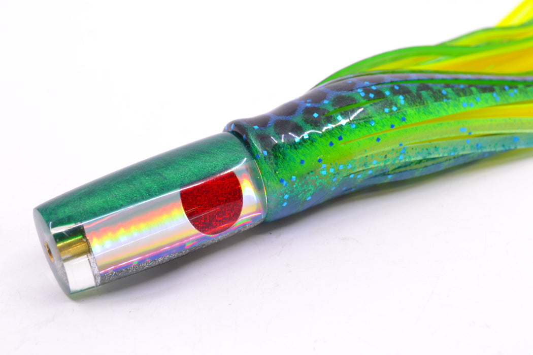 Koya Lures Silver Rainbow Pearl Green Back Red Eyes Hard Head 5.5" 2oz Skirted