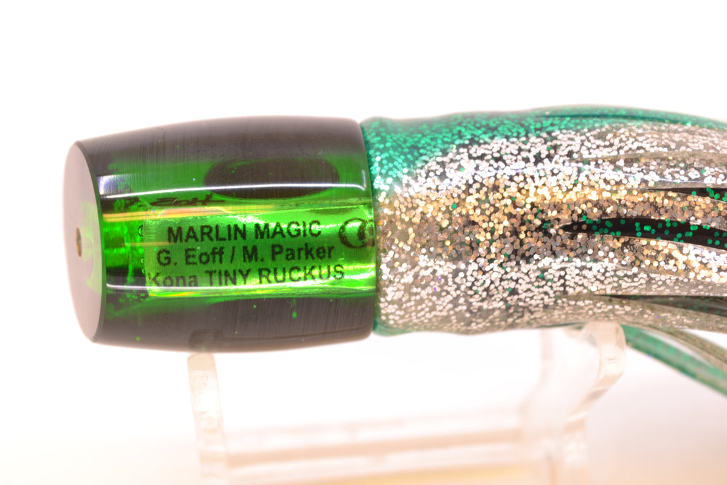 Marlin Magic Green MOP Black Back Tiny Ruckus 7" 3oz Skirted Green Aurora