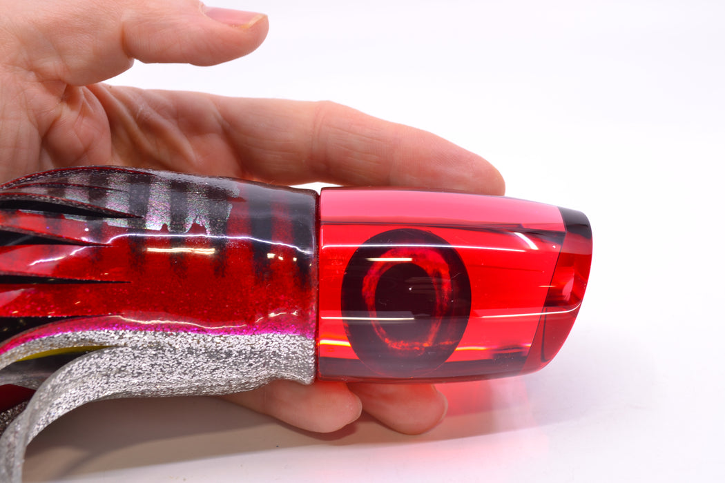 Moyes Lures Red Mirrored Hannibal 14" 9oz Skirted Red Aurora