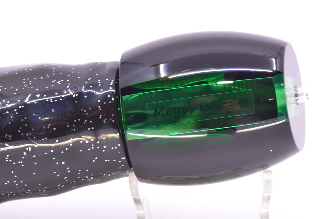 Moyes Lures Green Mirrored Black Back Taxi Eyes Large Blaster 14" 10.7oz Skirted Black GZE