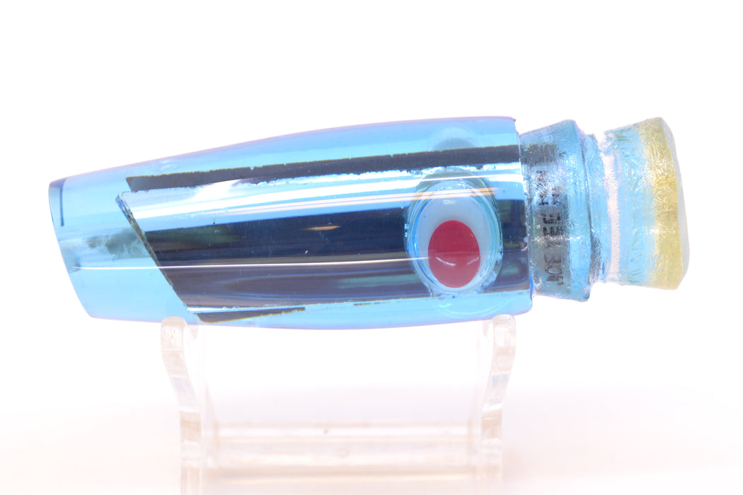 Joe Yee Ice Blue Mirrored Red Teddy Bear Eyes "Old" Cut Face Streamline 9" 1.8oz