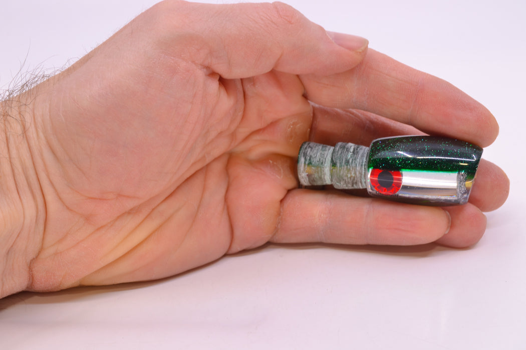 Coggin Lures Clear Mirrored Green Back Black-Red Eyes Maui Peanut 5.5" 1.6oz