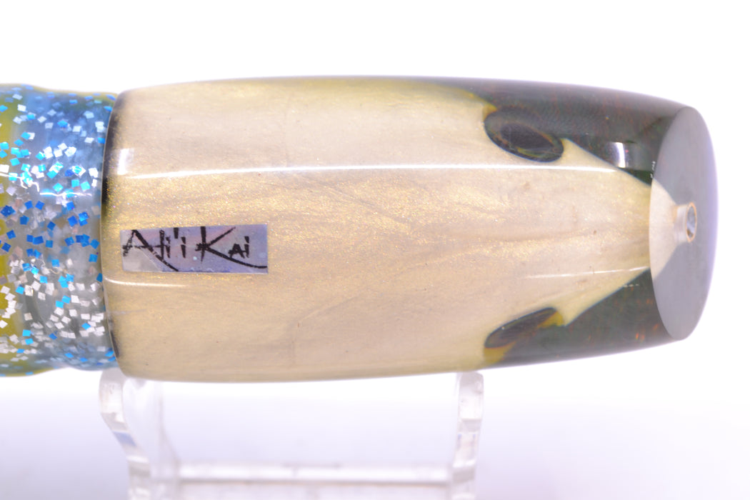 Ali'i Kai Lures Yellowfin Fish Head Medium Plunger 12" 10oz Skirted Blue-Yellow-Silver GZE