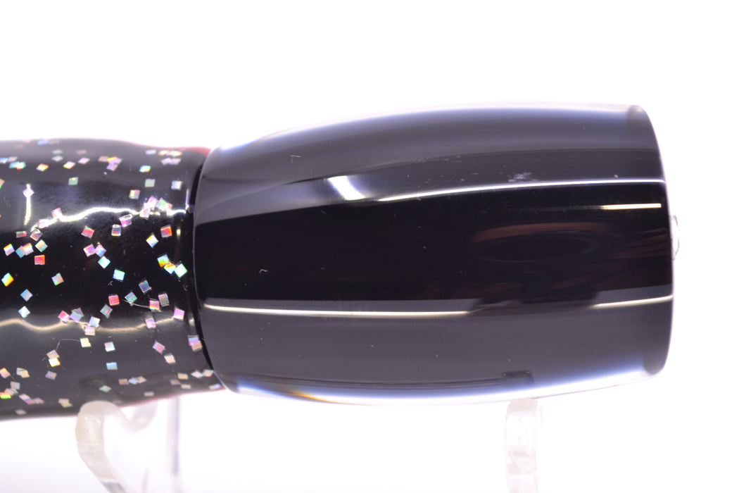 Moyes Lures Clear Mirrored Black Back Small Boogeyman 9" 3.5oz Skirted Black/Silver