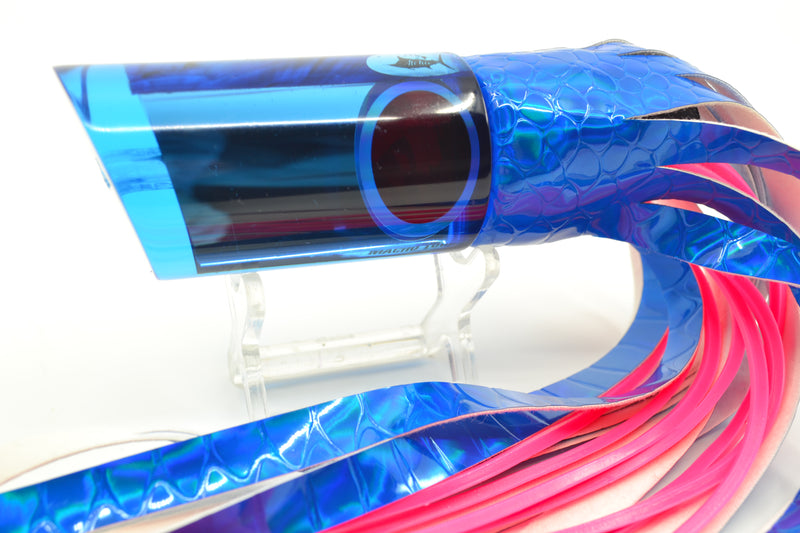 Aloha Lures Blue Mirrored Blue MOP Macho Tube 12" 6oz Vinyl Blue Scale