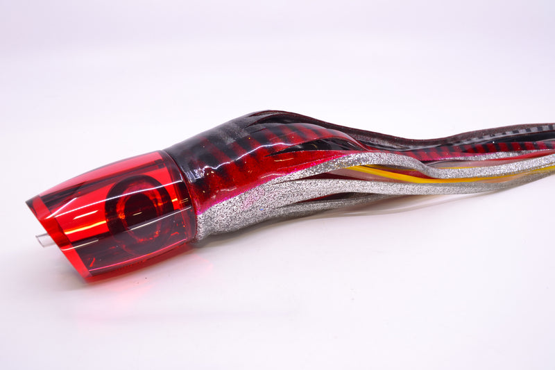 Moyes Lures Red Mirrored Hannibal 14" 9oz Skirted Red Aurora