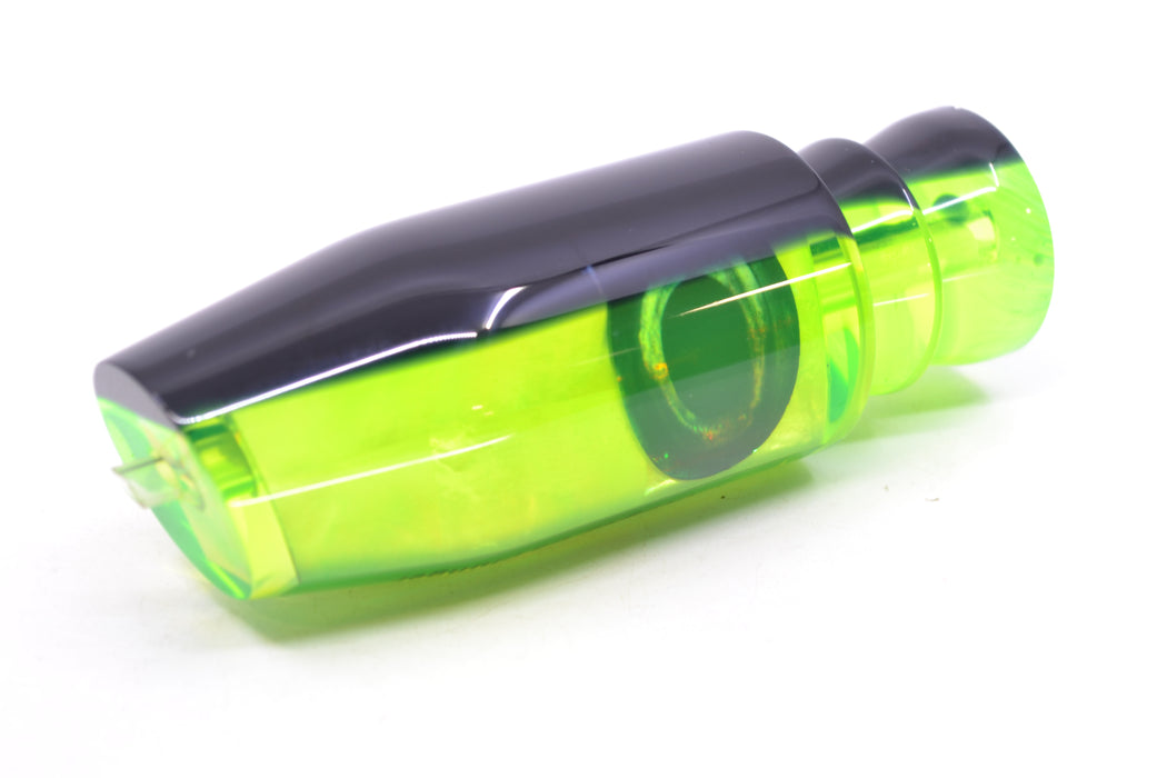 Moyes Lures Chartreuse MOP Black Back Taxi Eyes O.S. Plunger 12" 4.2oz GZE