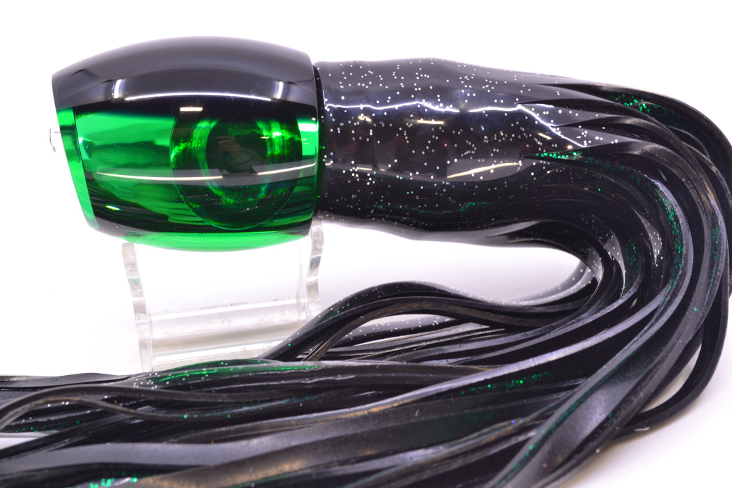 Moyes Lures Green Mirrored Black Back Taxi Eyes Large Blaster 14" 10.7oz Skirted Black GZE