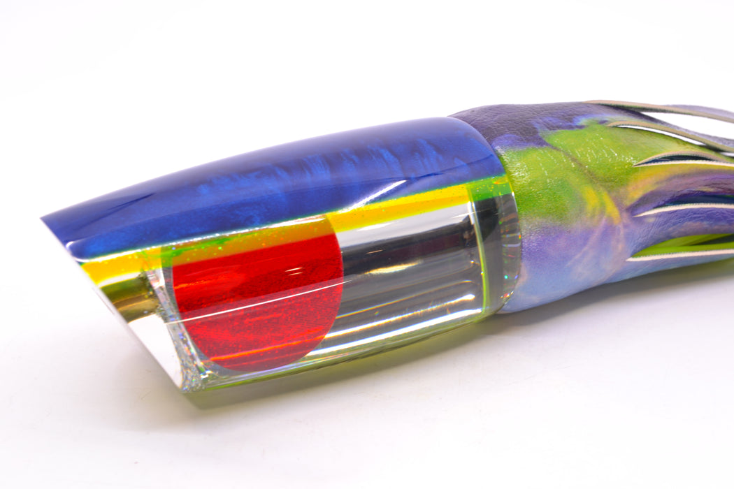 Koya Lures Mirrored Blue-Yellow Back Red Eyes Medium Poi Dog 14" 10oz ALV Vinyl Yellowfin