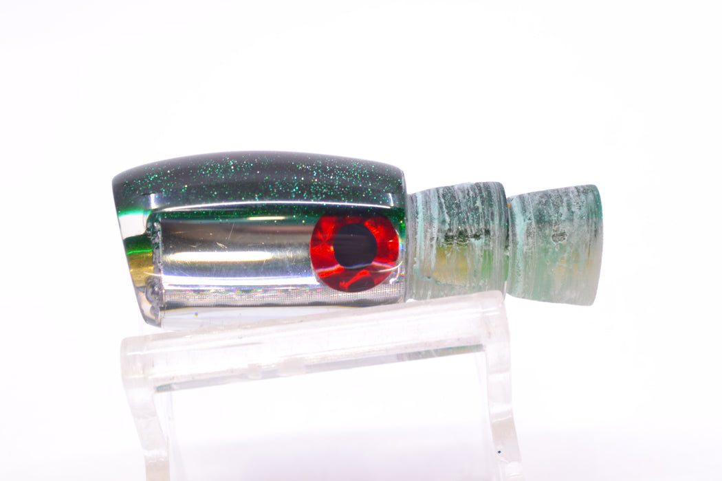 Coggin Lures Clear Mirrored Green Back Black-Red Eyes Maui Peanut 5.5" 1.6oz