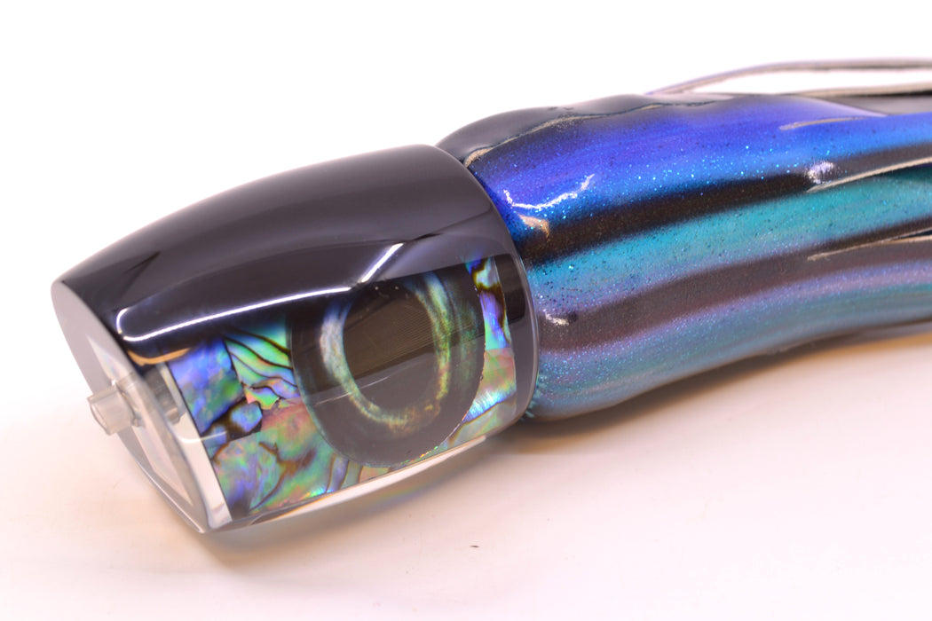 Moyes Lures Paua Shell Black Back Medium J-Boy 12" 5oz FT Vinyl Skipjack