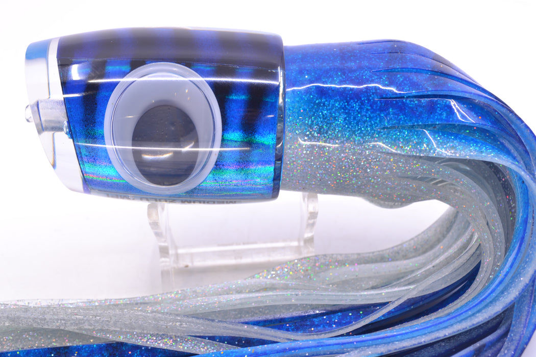 Big T Lures Blue-Silver Pearl Black Striped Back Medium Zulu Impi 14" 11.5oz Skirted Blue-Silver GZE
