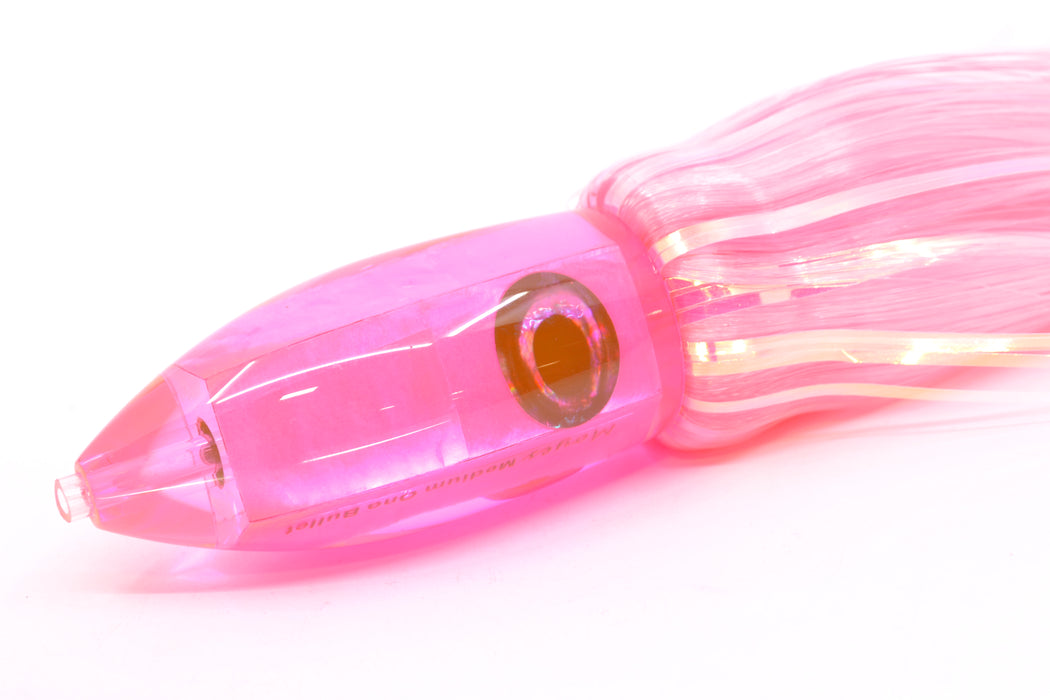 Moyes Lures Pink MOP Medium Ono Bullet 9" 5.5oz Skirted Mixed Pink-White Hair