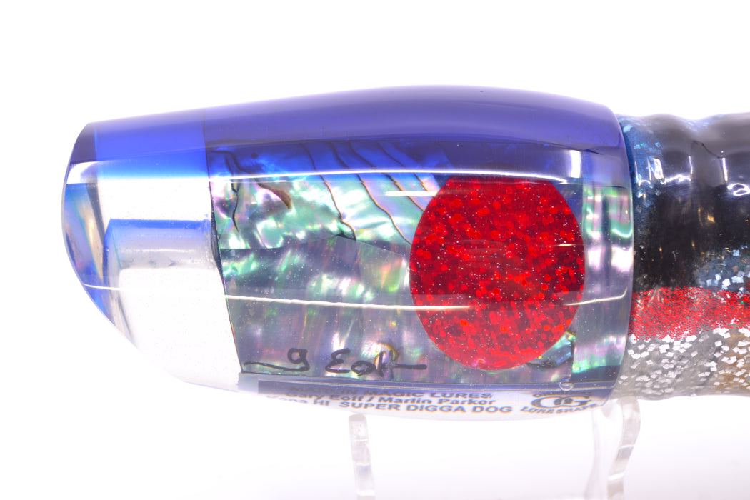 Marlin Magic Abalone Blue Back Red Eyes Super Digga Dog 16" 15.5oz Skirted Evil