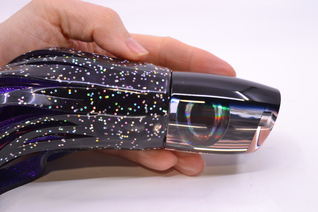 Moyes Lures Clear Mirrored Black Back Hannibal 14" 9oz Skirted Black/Purple