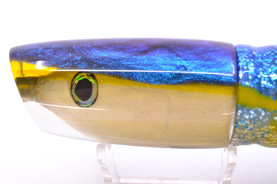 Ali'i Kai Lures Yellowfin Fish Head Medium Plunger 12" 10oz Skirted Blue-Yellow-Silver GZE