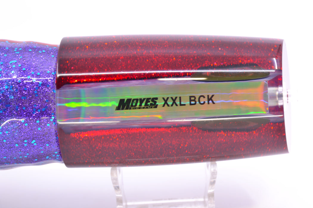 Moyes Lures Rainbow MOP Black-Red Back Taxi Eyes XXL B.C.K. Teaser 22oz Skirted