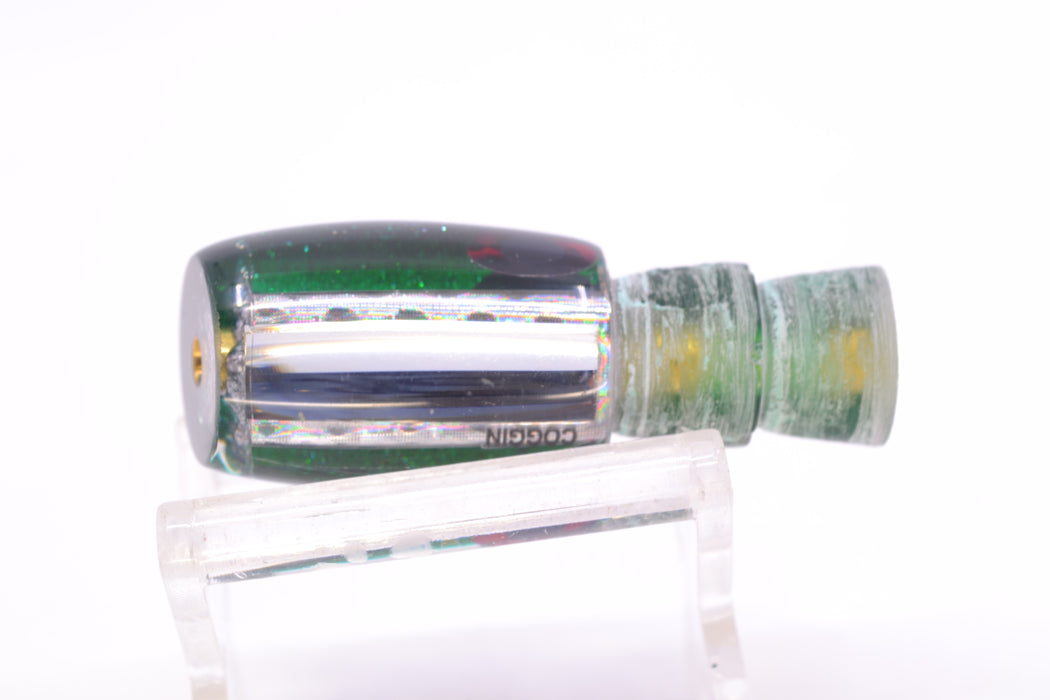 Coggin Lures Clear Mirrored Green Back Black-Red Eyes Maui Peanut 5.5" 1.6oz