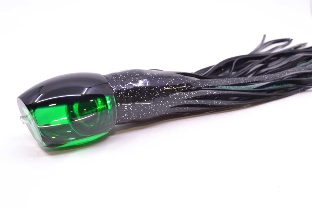 Moyes Lures Green Mirrored Black Back Taxi Eyes Large Blaster 14" 10.7oz Skirted Black GZE