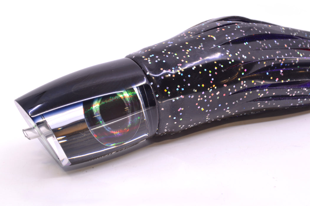 Moyes Lures Clear Mirrored Black Back Hannibal 14" 9oz Skirted Black/Purple