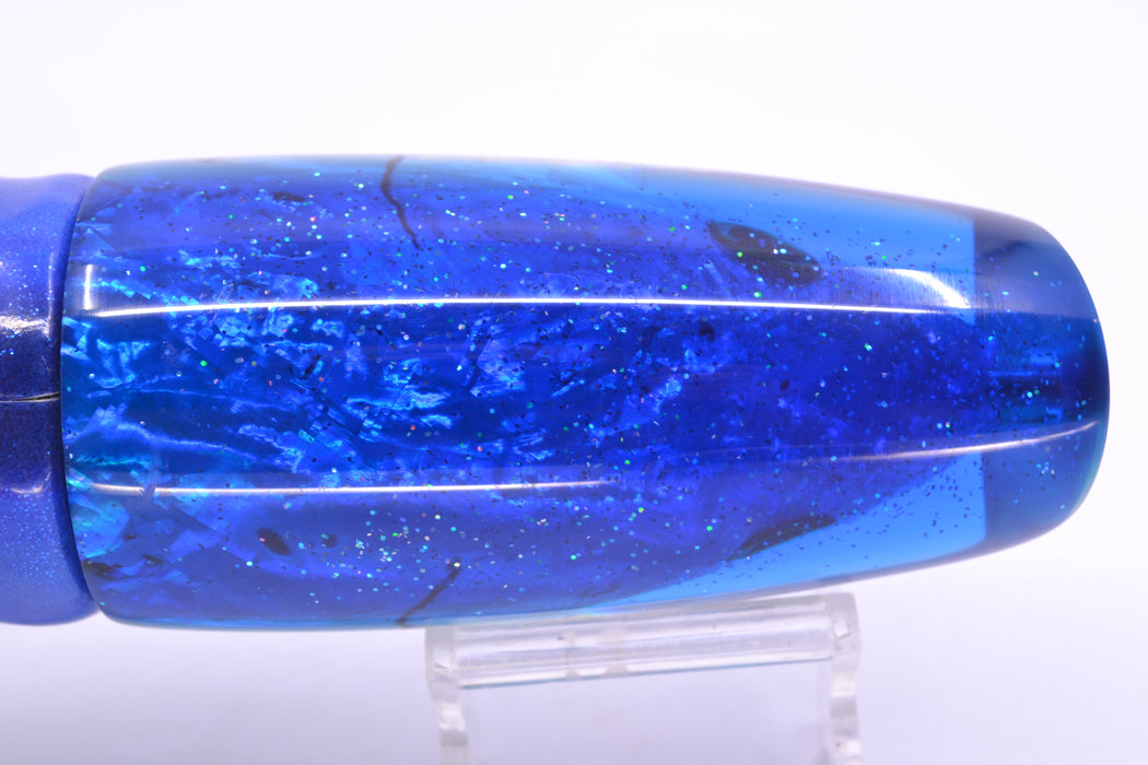 Ali'i Kai Lures Ice Blue Awabi Fish Head Blue Back Large Plunger 14" 10.5oz FT Vinyl