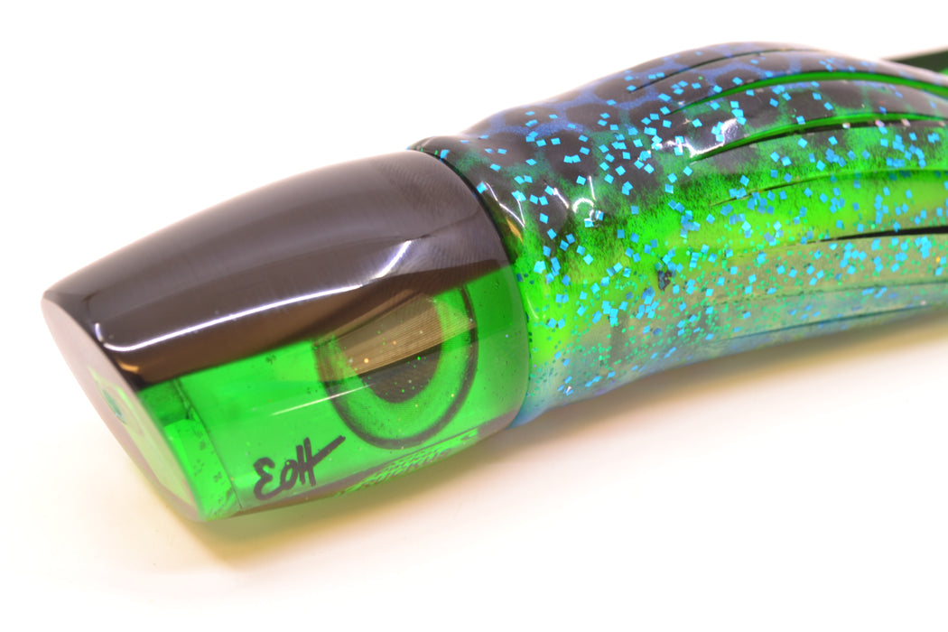 Marlin Magic Green MOP Black Back Baby Ruckus 10" 6.5oz Skirted Black Dots-Blue Dots