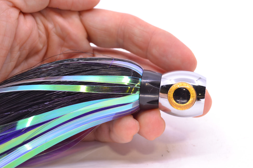 Iland Lures Black-Purple Flash Hair Chrome Head Sea Star 6.75" 1.5oz SS700F-BK/PL