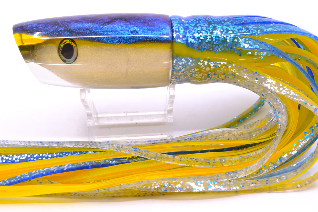 Ali'i Kai Lures Yellowfin Fish Head Medium Plunger 12" 10oz Skirted Blue-Yellow-Silver GZE