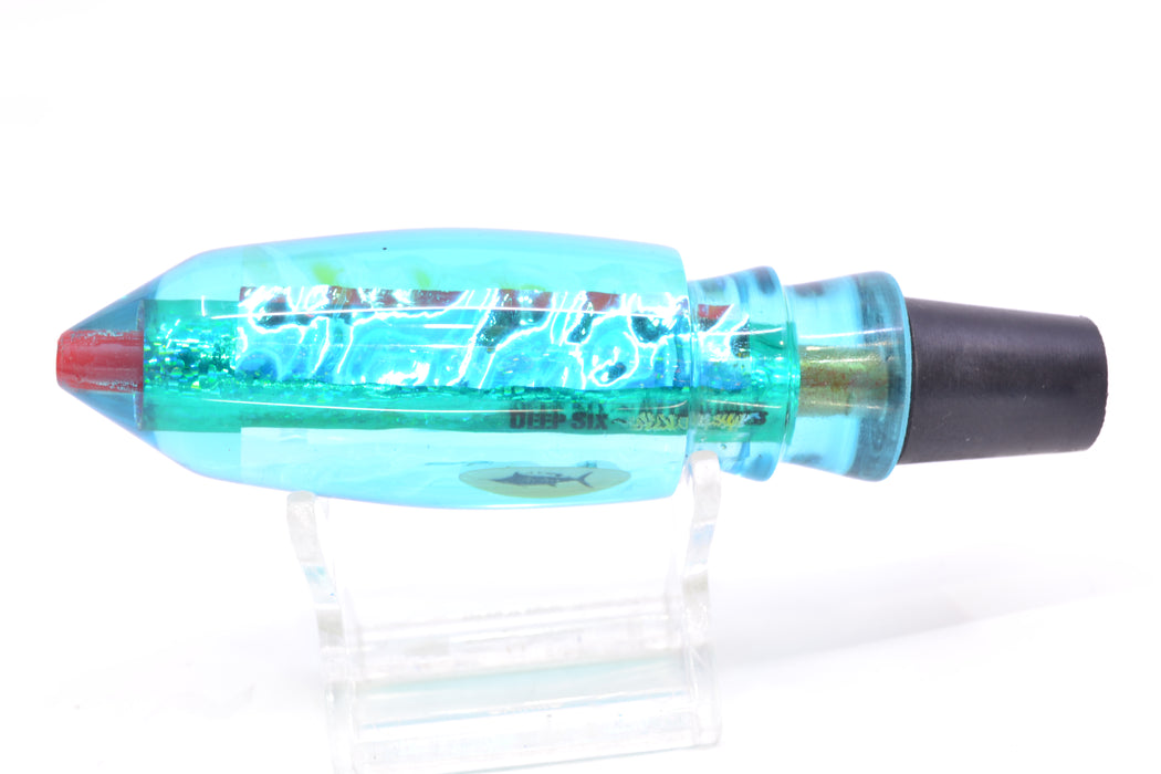 Aloha Lures Ice Blue Dichro Turquoise Rainbow Deep Six 9" 3.5oz GZE