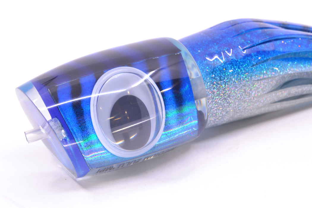 Big T Lures Blue-Silver Pearl Black Striped Back Medium Zulu Impi 14" 11.5oz Skirted Blue-Silver GZE