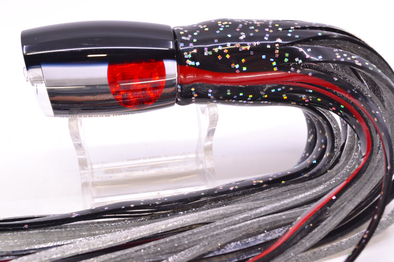 Moyes Lures Clear Mirrored Black Back Small Boogeyman 9" 3.5oz Skirted Black/Silver