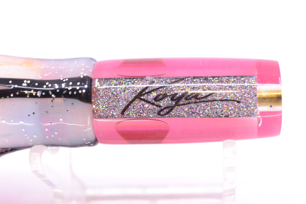 Koya Lures Clear Mirrored Pink Back Red Eyes Hard Head 5.5" 2oz Skirted Gay Bob