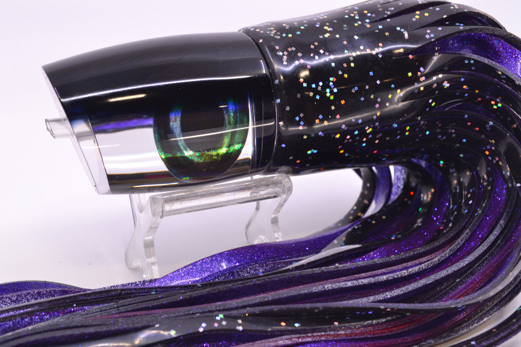 Moyes Lures Clear Mirrored Black Back Hannibal 14" 9oz Skirted Black/Purple