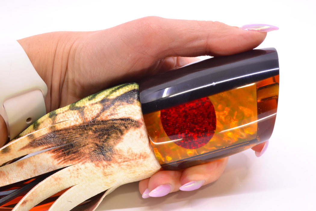 Marlin Magic Orange Awabi Black Back Red Eyes Large Ruckus 14" 13oz ALV Fire Mackerel GZE