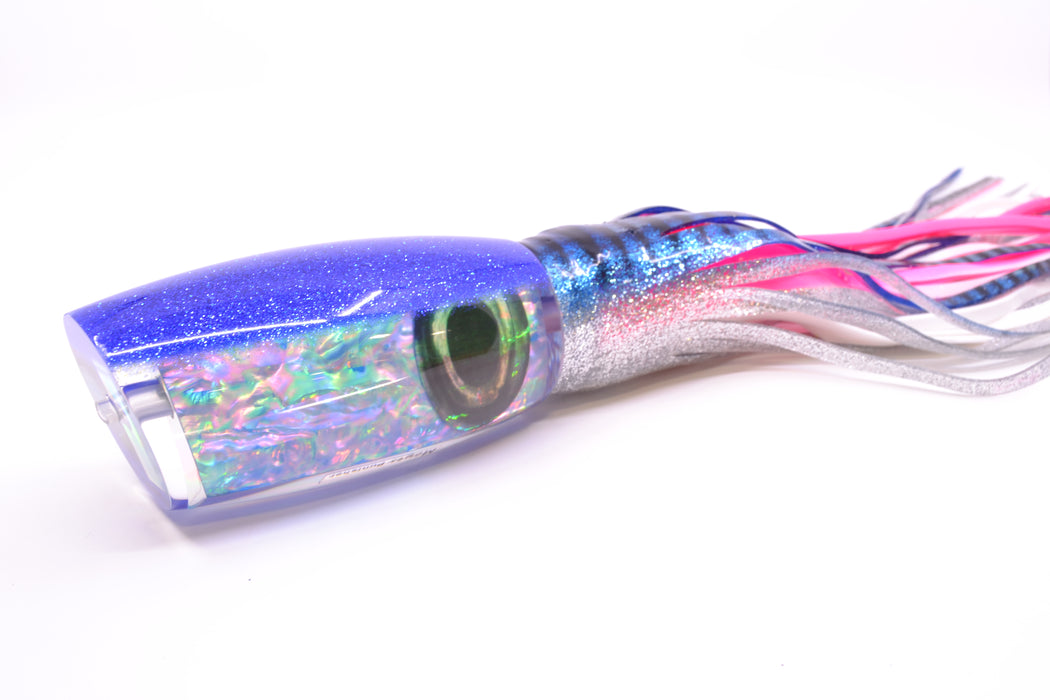 Moyes Lures Ice Blue Awabi Blue Glitter Back Punisher 16" 14.5oz Skirted Blue Aurora *BLEMISH* GZE