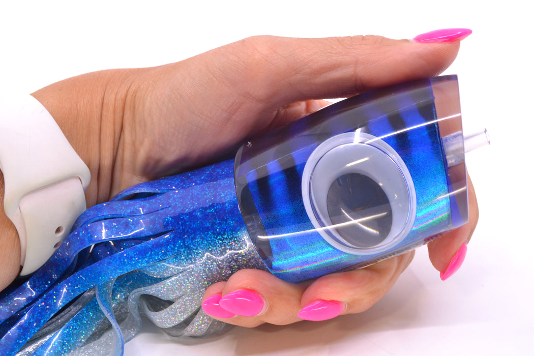 Big T Lures Blue-Silver Pearl Black Striped Back Medium Zulu Impi 14" 11.5oz Skirted Blue-Silver GZE