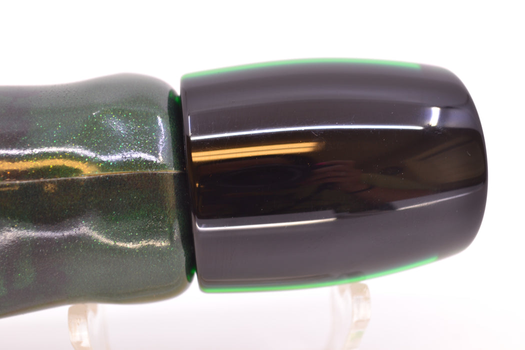 Moyes Lures Green MOP Black Back Medium J-Boy 12" 5oz FT Vinyl Green Tiger