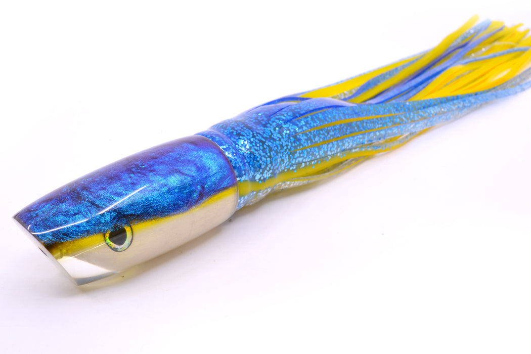 Ali'i Kai Lures Yellowfin Fish Head Medium Plunger 12" 10oz Skirted Blue-Yellow-Silver GZE