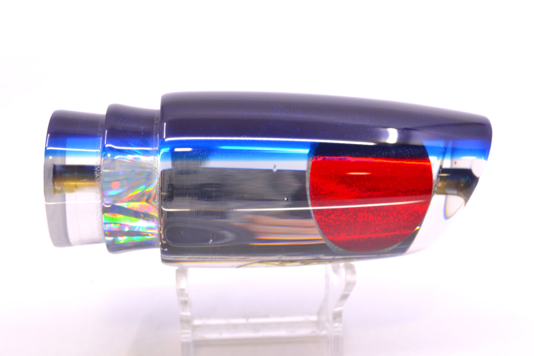 Koya Lures Mirrored Dark Blue-Blue Back Red Eyes Medium Poi Dog 14" 7.5oz