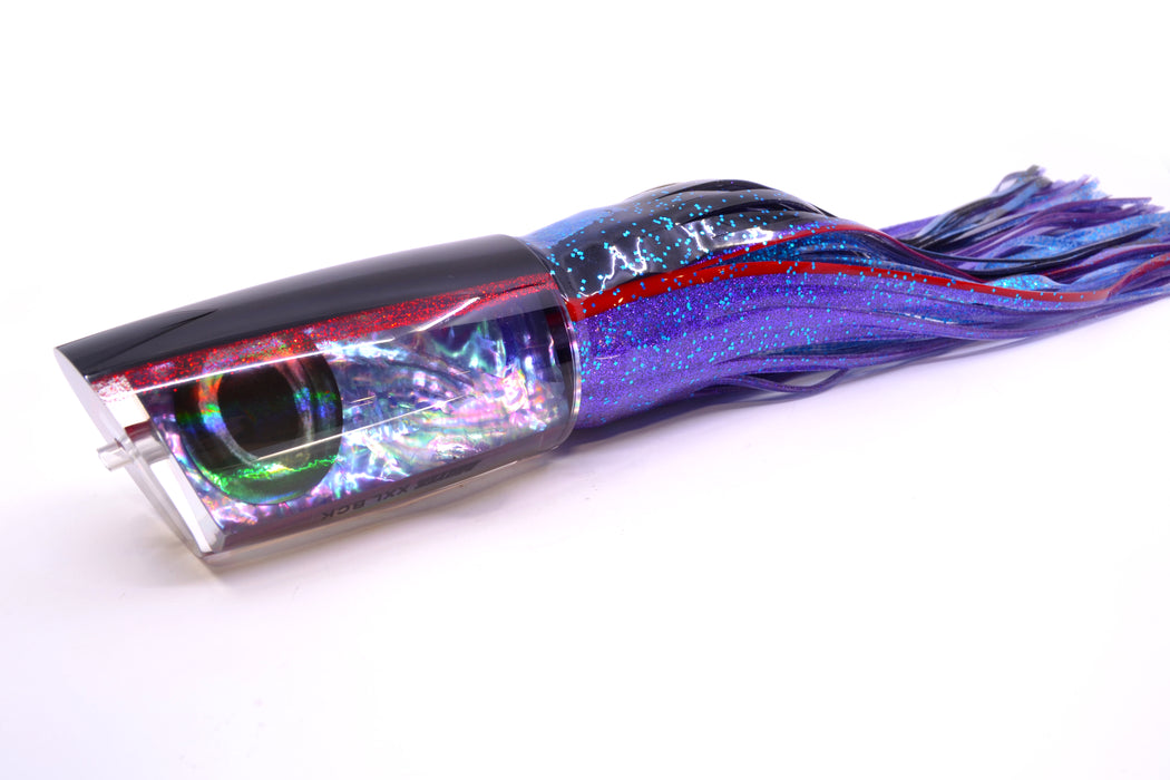 Moyes Lures Rainbow MOP Black-Red Back Taxi Eyes XXL B.C.K. Teaser 22oz Skirted